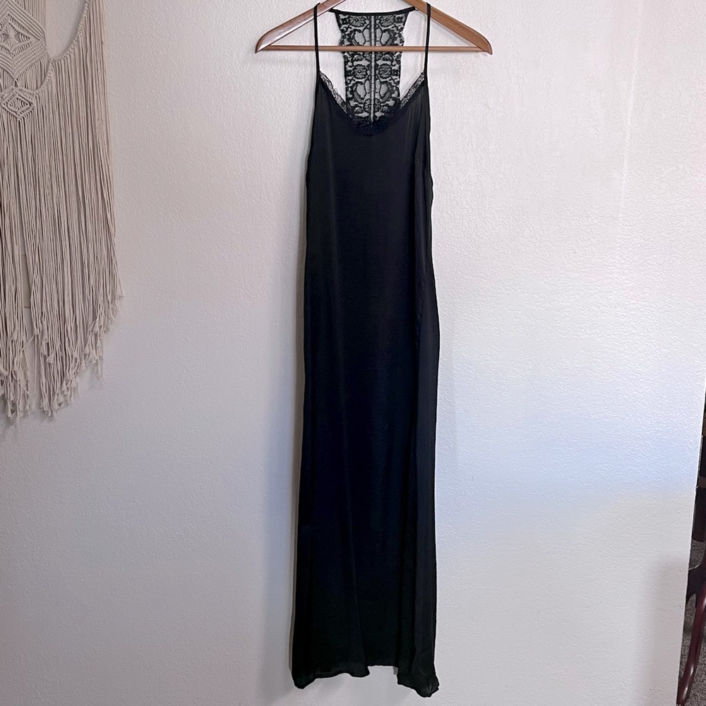 Band of Gypsies Lace Maxi Slip Dress Black Sz XS